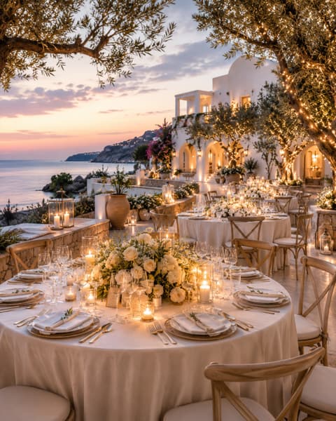 Cliffside Beach Wedding Reception