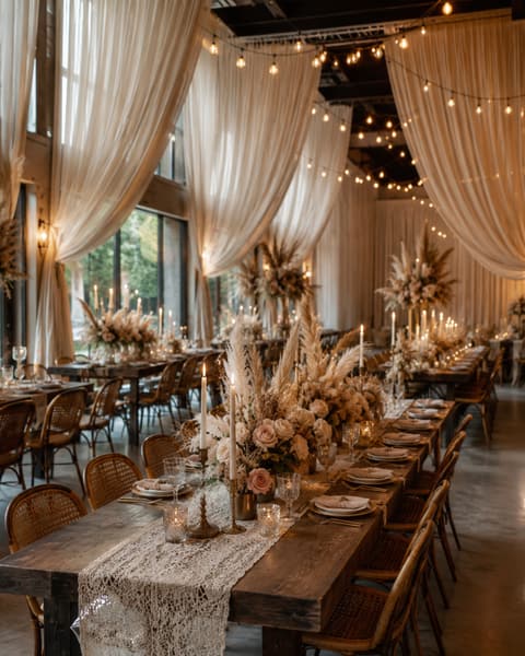 Boho Industrial Wedding Reception