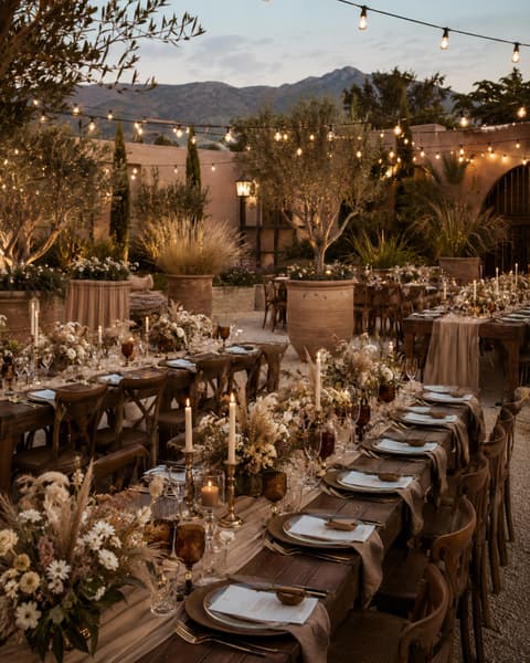 Boho Courtyard Wedding Reception
