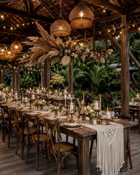 Boho Tropical Pavilion Reception