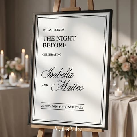 Rehearsal Dinner Sign Template