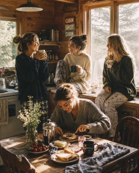 Camp Bachelorette Cabin Breakfast