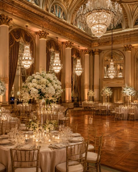 Crystal Chandelier Wedding Reception
