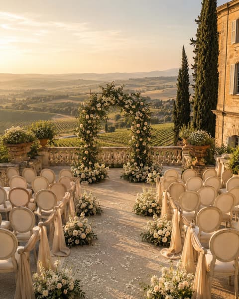 Tuscan Vineyard Wedding Ceremony