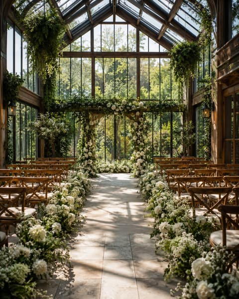 Glasshouse Garden Wedding Ceremony