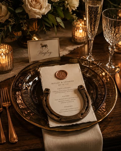 Western-Chic Place Setting with Horseshoe Detail