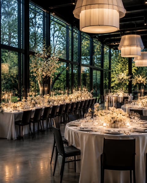 Glass Walled Wedding Reception