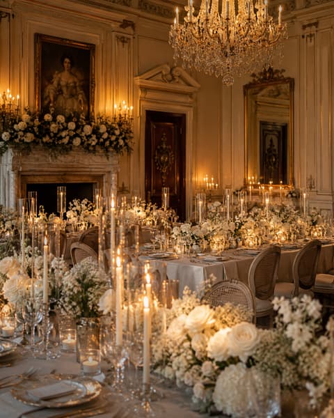 Candlelit Manor Wedding Reception