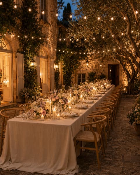 Tuscan Courtyard Wedding Reception