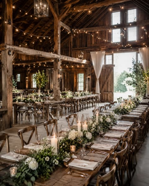 Wooden Barn Wedding Reception