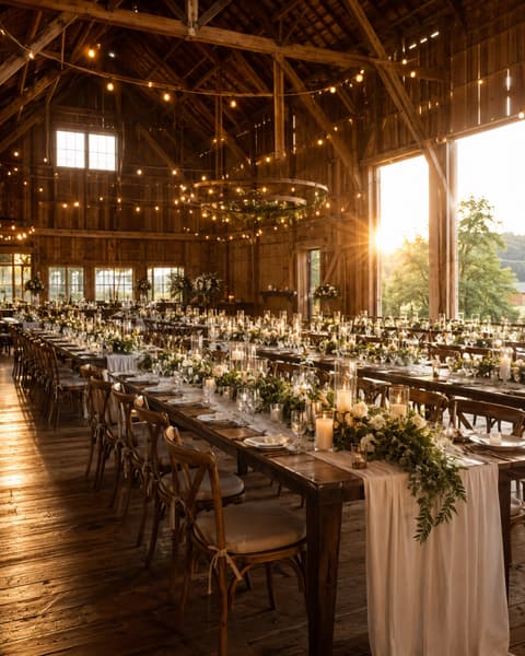 Golden Hour Barn Wedding Reception