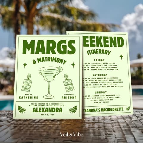 Margs & Matrimony Bachelorette Invite Suite