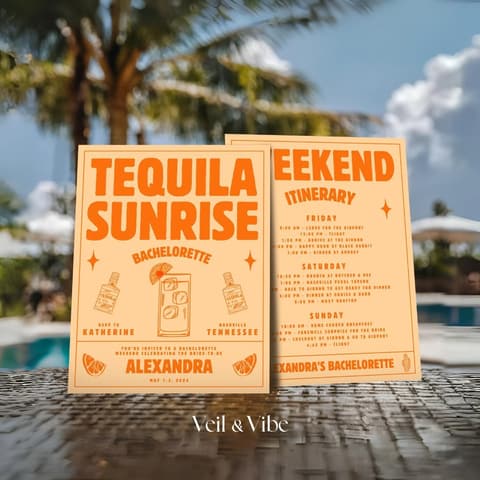 Tequila Sunrise Bachelorette Invite Suite