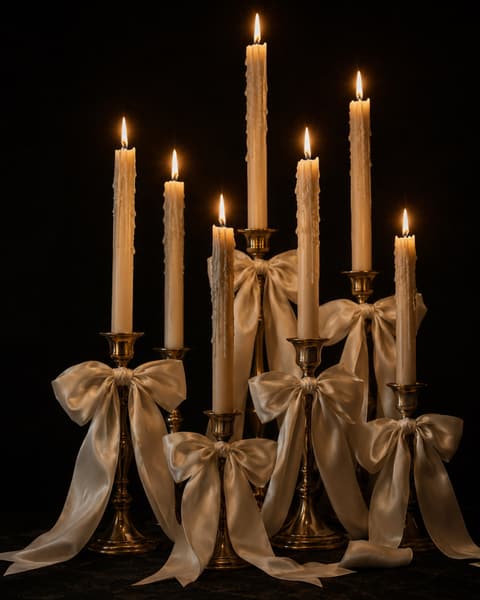 Bow-Tied Taper Candle Display