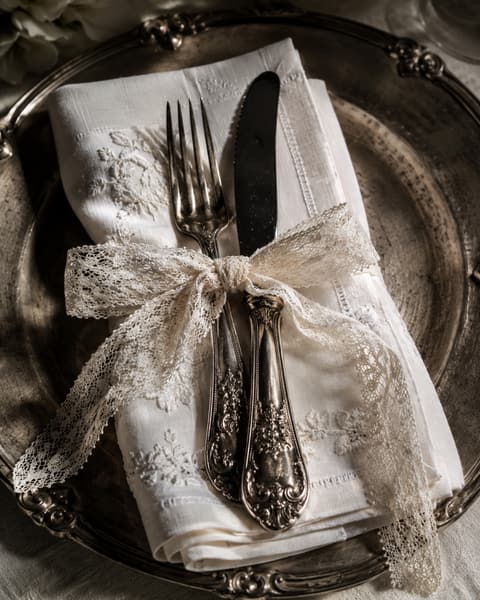Vintage Silver Place Setting