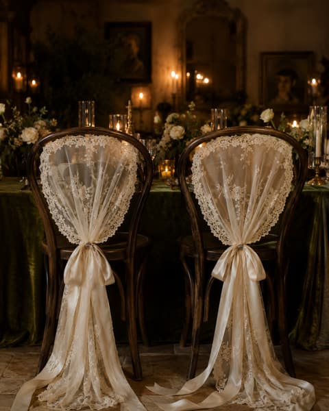 Lace Veil Chair Decor