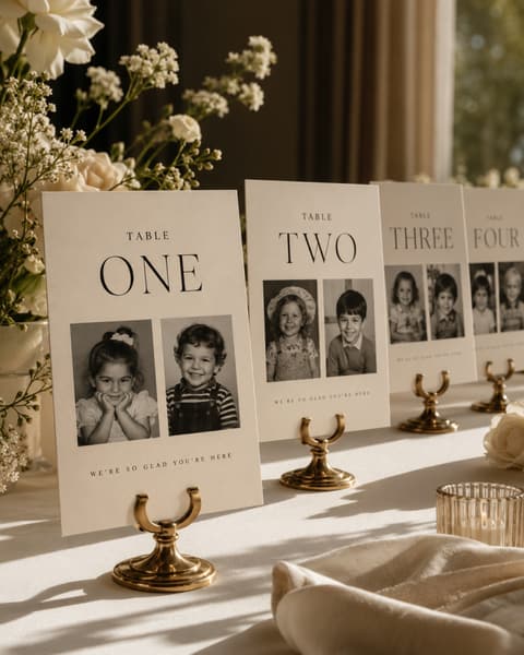 Childhood Photo Table Numbers