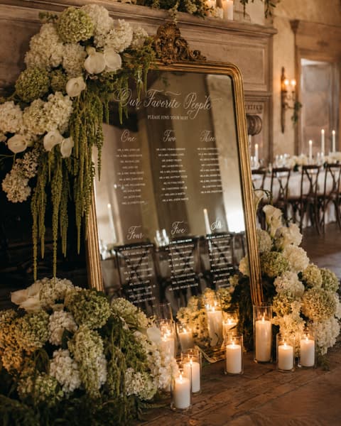 Floral Mirror Seating Chart