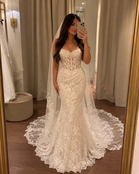 Corset Lace Mermaid Wedding Dress