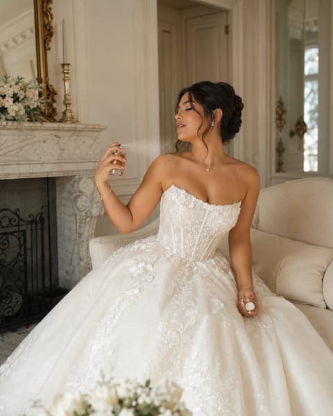 Beaded Strapless Ball Gown