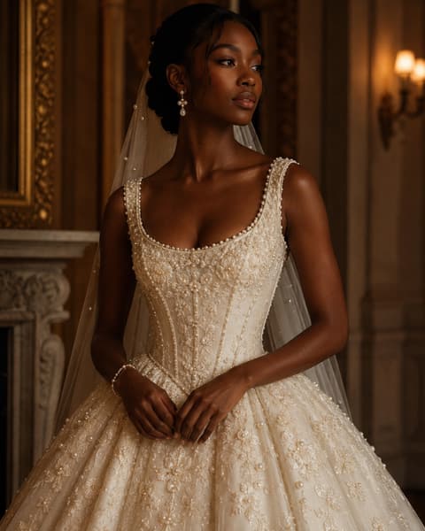 Pearl Beaded Ball Gown Portrait