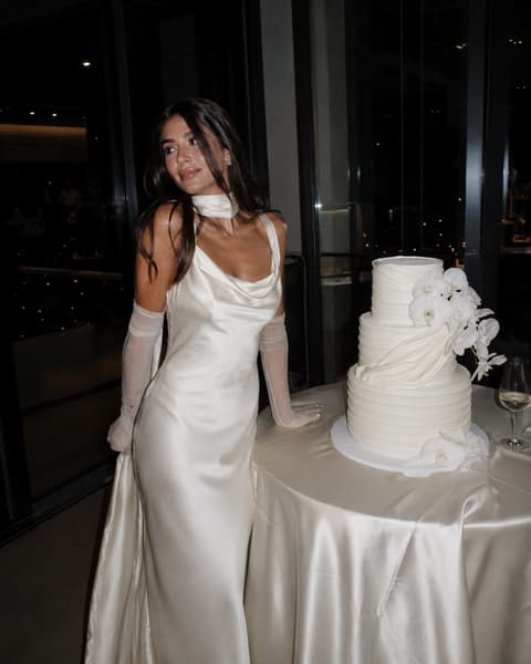 Silk Slip Wedding Dress with Sash