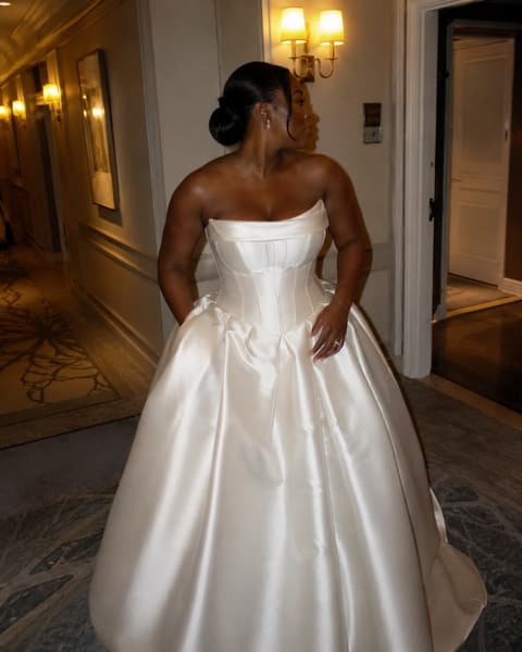 Satin Ball Gown with Pockets