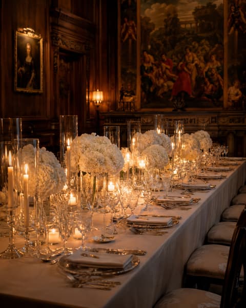 White Hydrangea Wedding Centerpiece