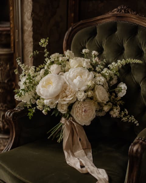 White Peony Bridal Bouquet