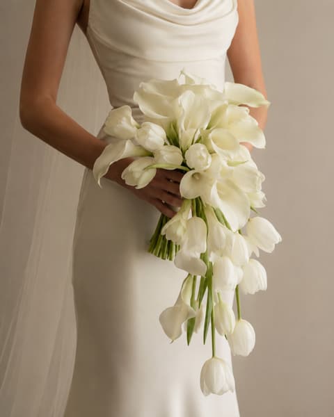 White Tulip Bridal Bouquet