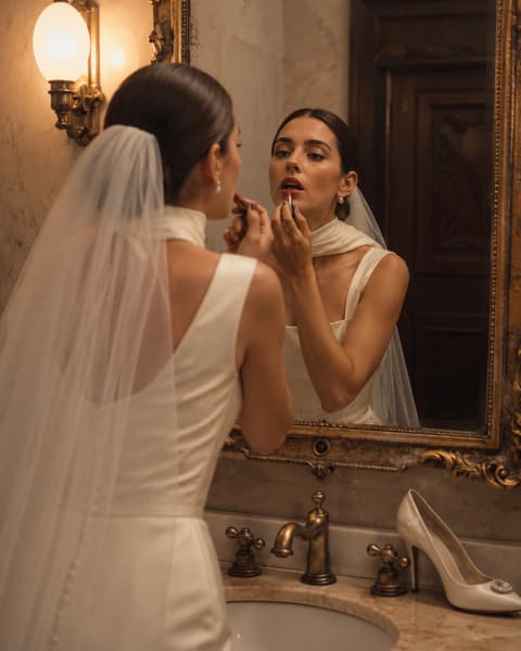 Bridal Getting Ready Mirror Photo