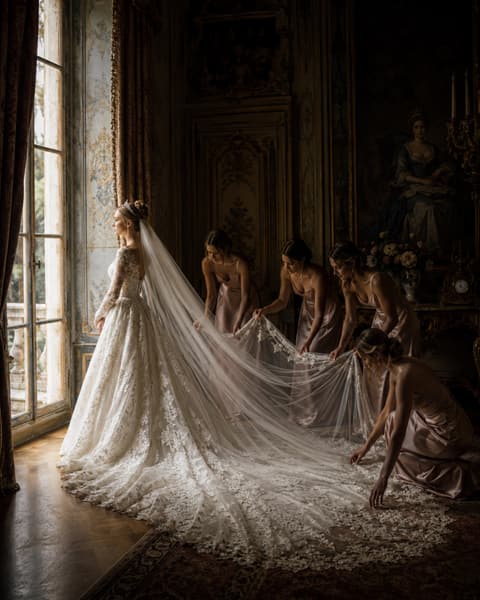 Cathedral Veil Bridesmaid Photo Inspo