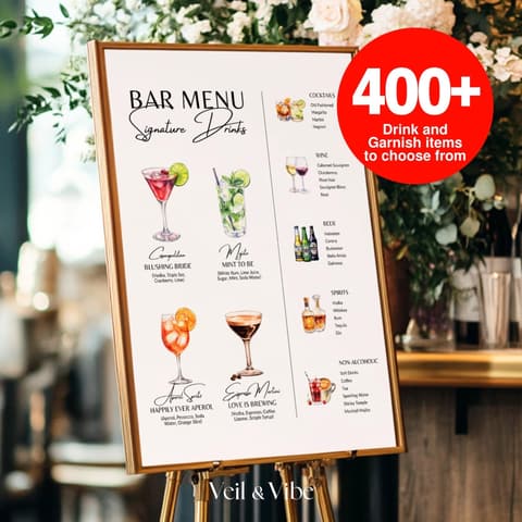 Wedding Bar Menu Template