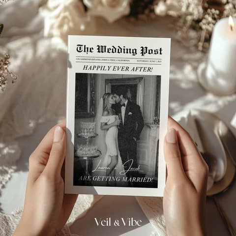Wedding Newspaper Program Template